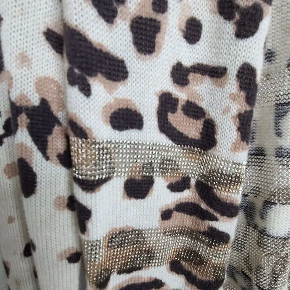 Talbots Leopard Print Dress Womens SZ 10 Animal Print V-neck New with Tags *Read